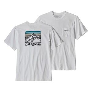 Patagonia Mens Line Logo Ridge Pocket Responsibili-Tee White